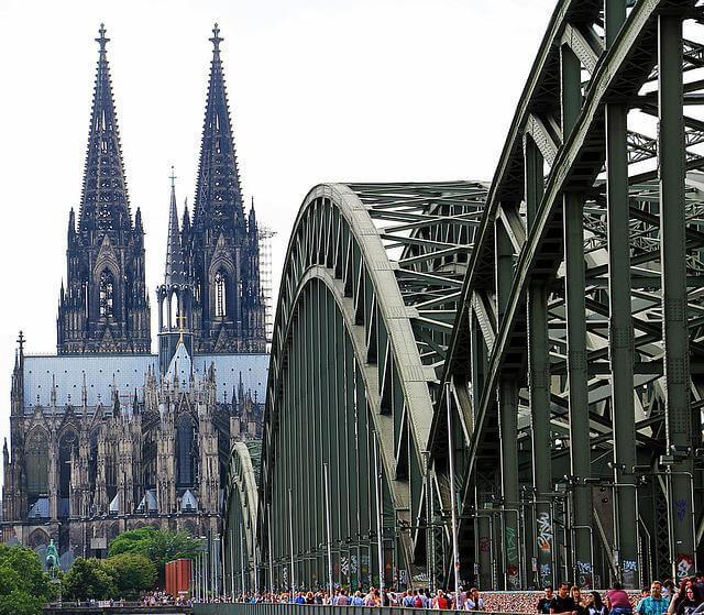 Cologne Cathedral and Hohenzollernbrücke (Hohenzollern Bridge)